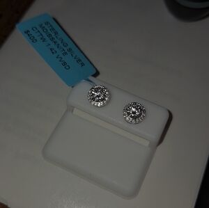 Bs925 Sterling Silver Moissanite Earrings